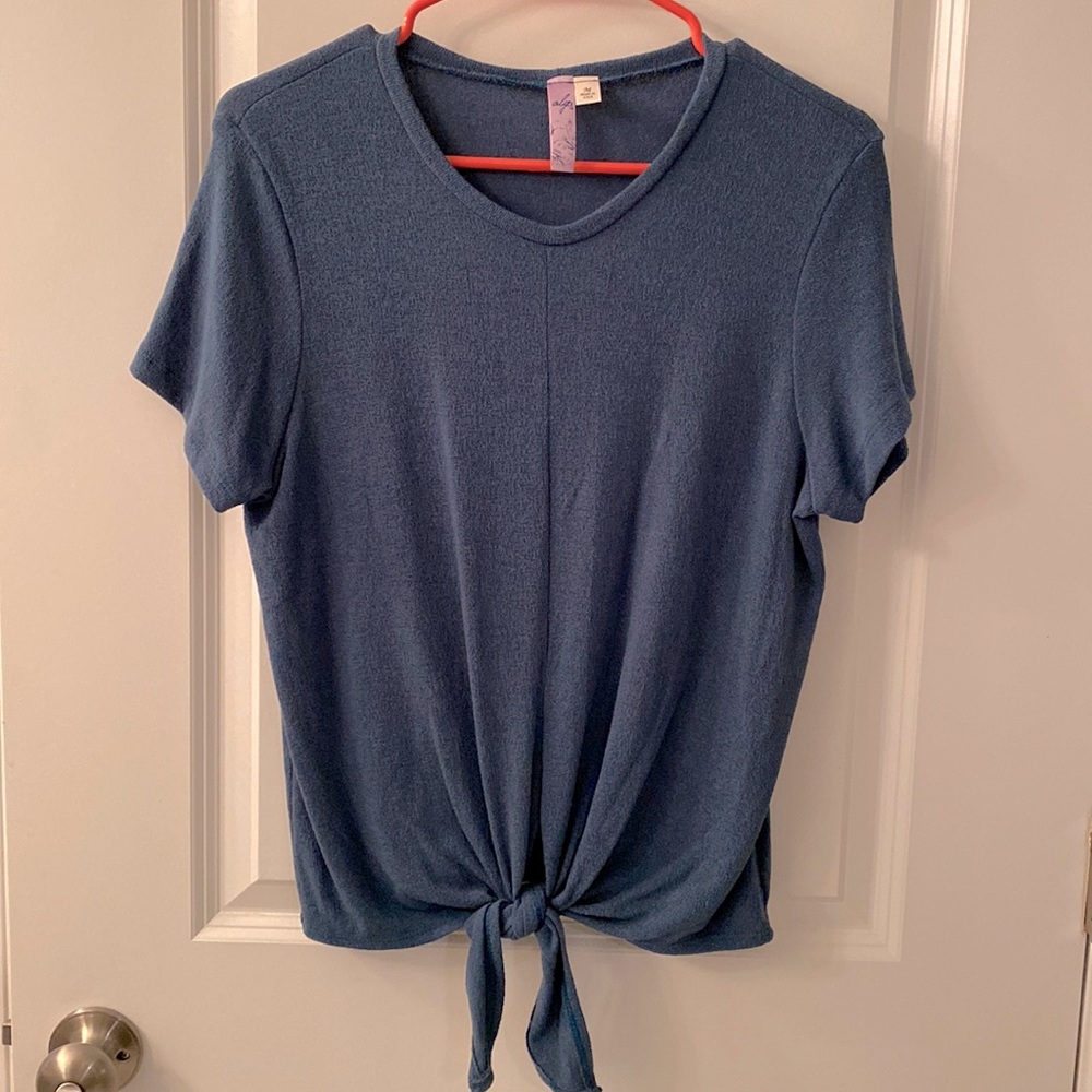 teal work shirt